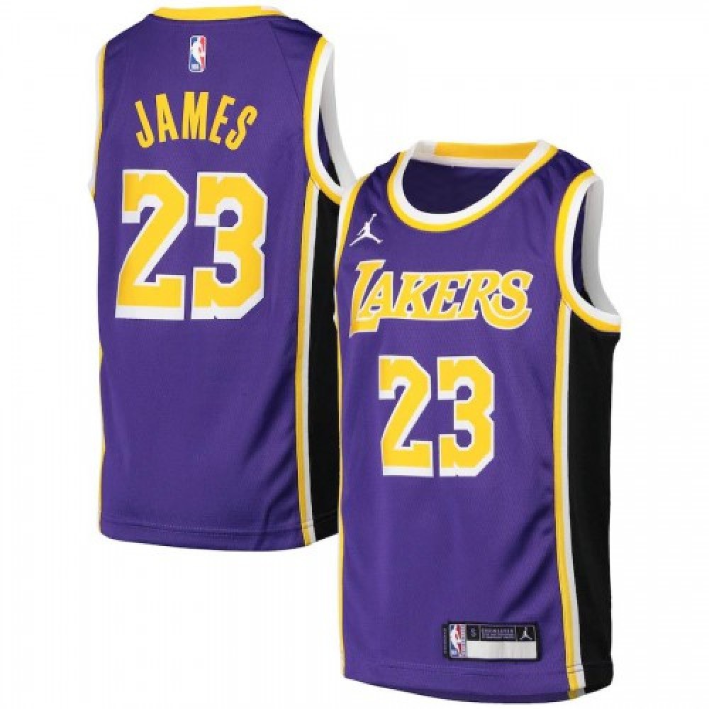 Men's Los Angeles Lakers LeBron James #23 Jordan Purple 20/21 Swingman Jersey - Statement Edition-Pro Kit Vault | Brand New 26/27 Sports Jerseys